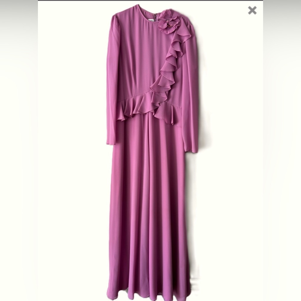 David Morris 1970’s Vintage Ruffle Dress in Orchid